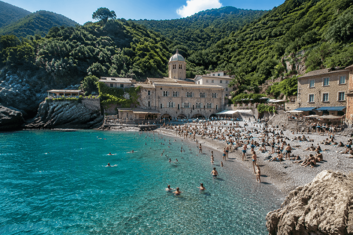 Day 2: Coastal trail, San Fruttuoso, swim break